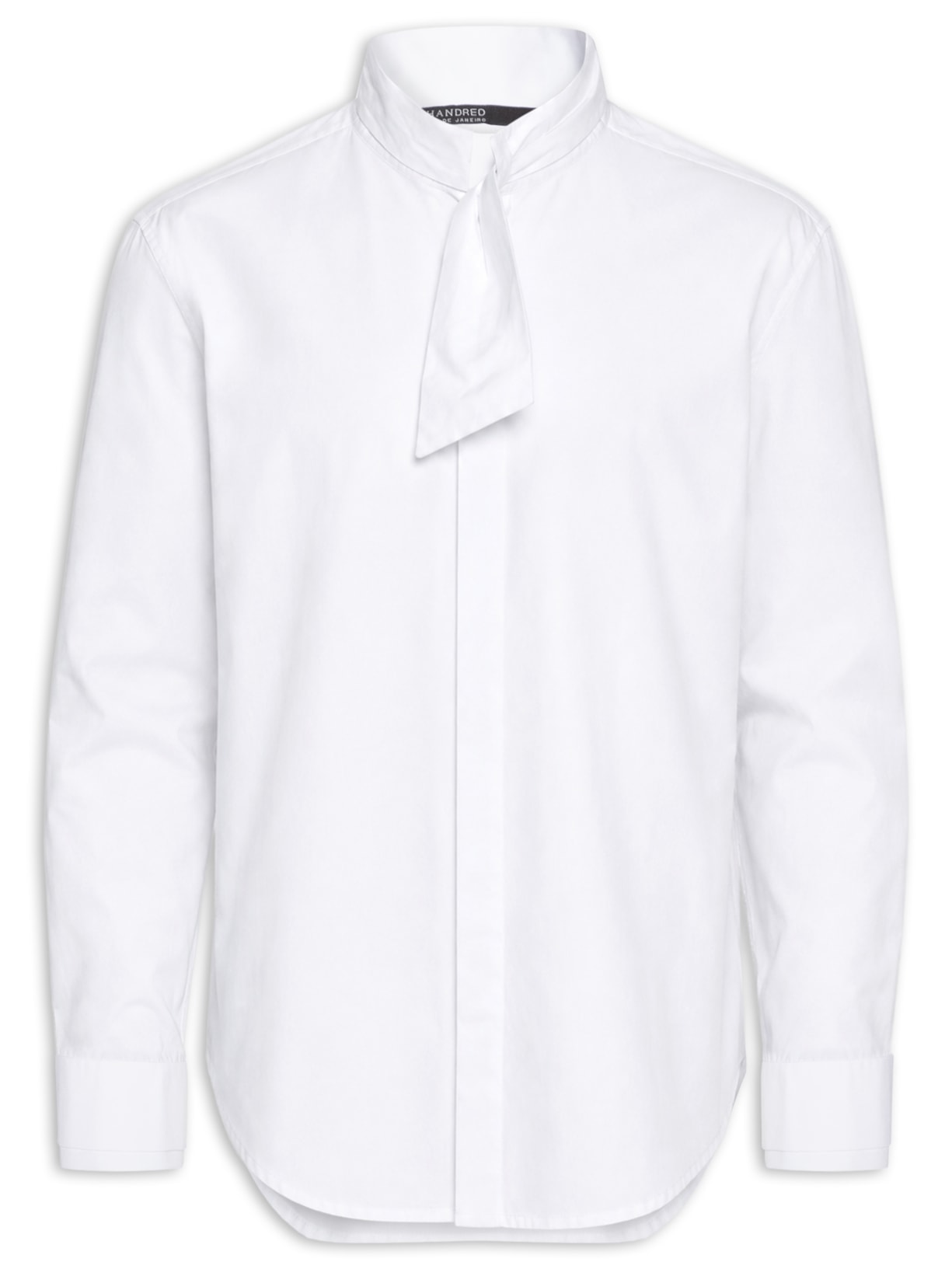 Camisa Masculina Algodão Gola Gravata Branco Handred