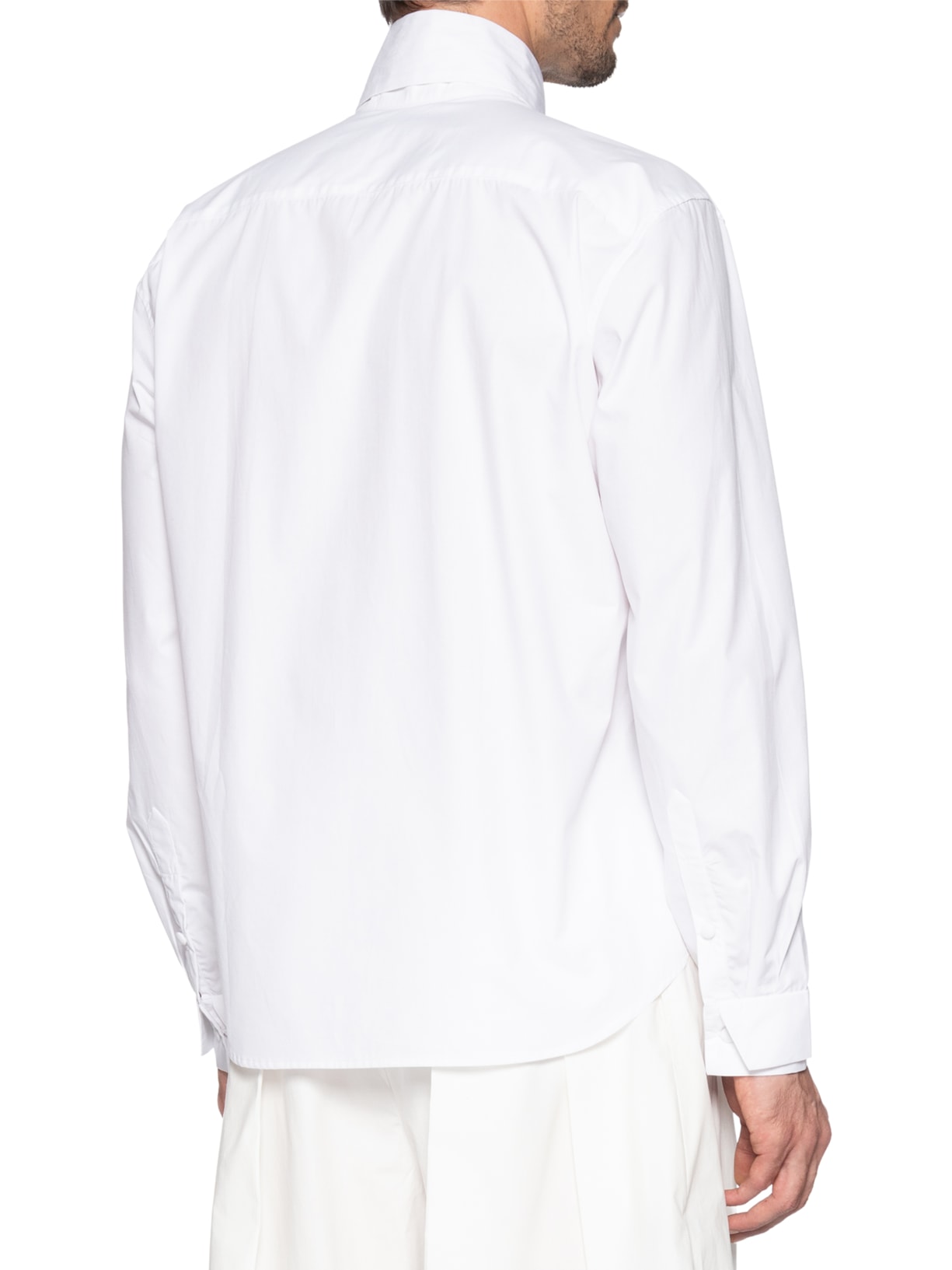 Camisa Masculina Algodão Gola Gravata Branco Handred