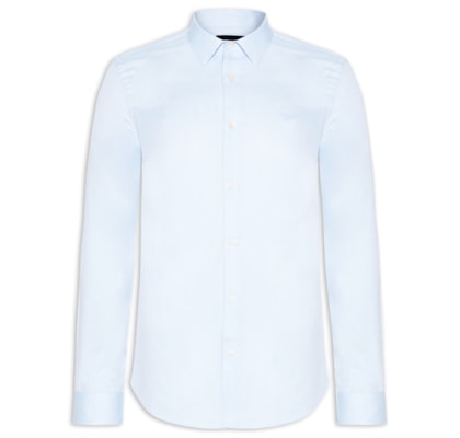 Camisa Masculina Algodão Maquinetado - Azul