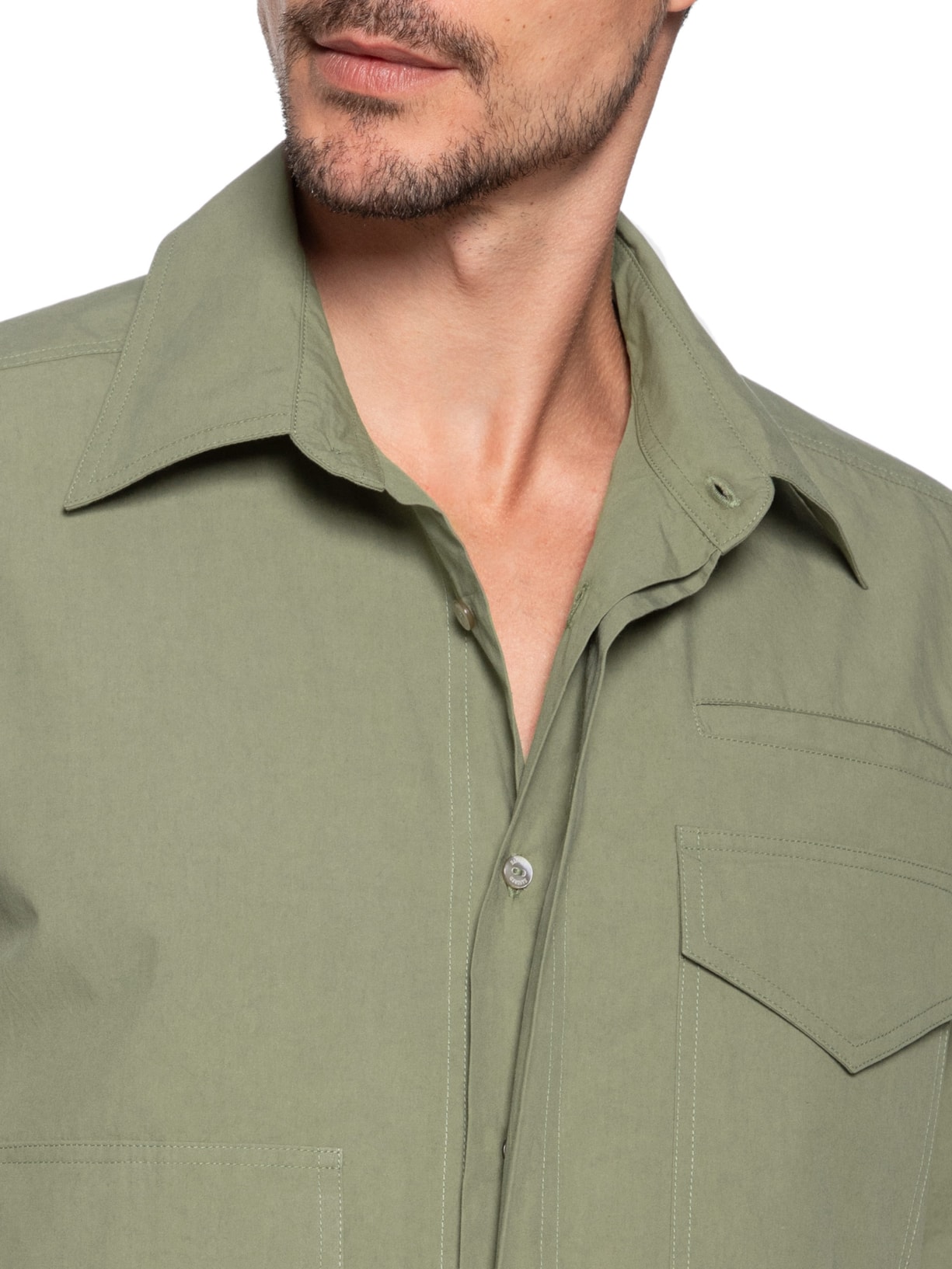 Camisa Masculina Algodão Parka Verde Handred