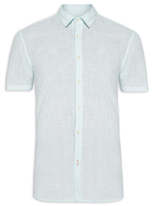 Camisa Masculina Algodão Tinturada - Azul