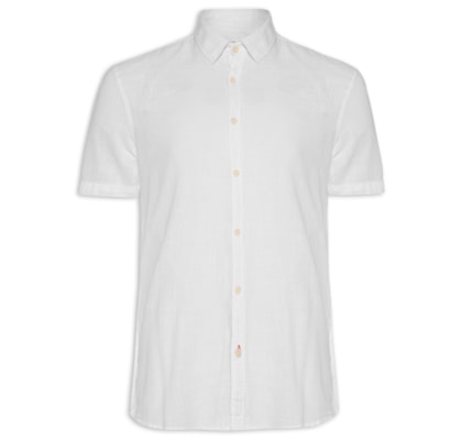 Camisa Masculina Algodão Tinturada - Branco