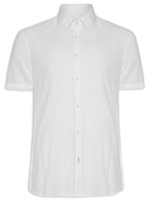 Camisa Masculina Algodão Tinturada - Branco
