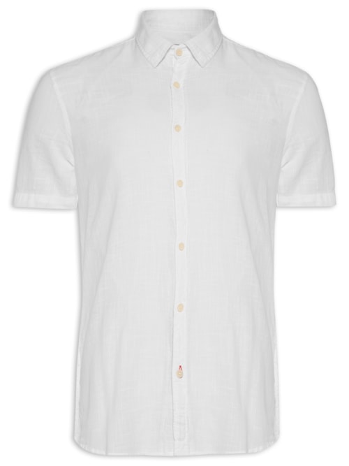 Camisa Masculina Algodão Tinturada - Branco