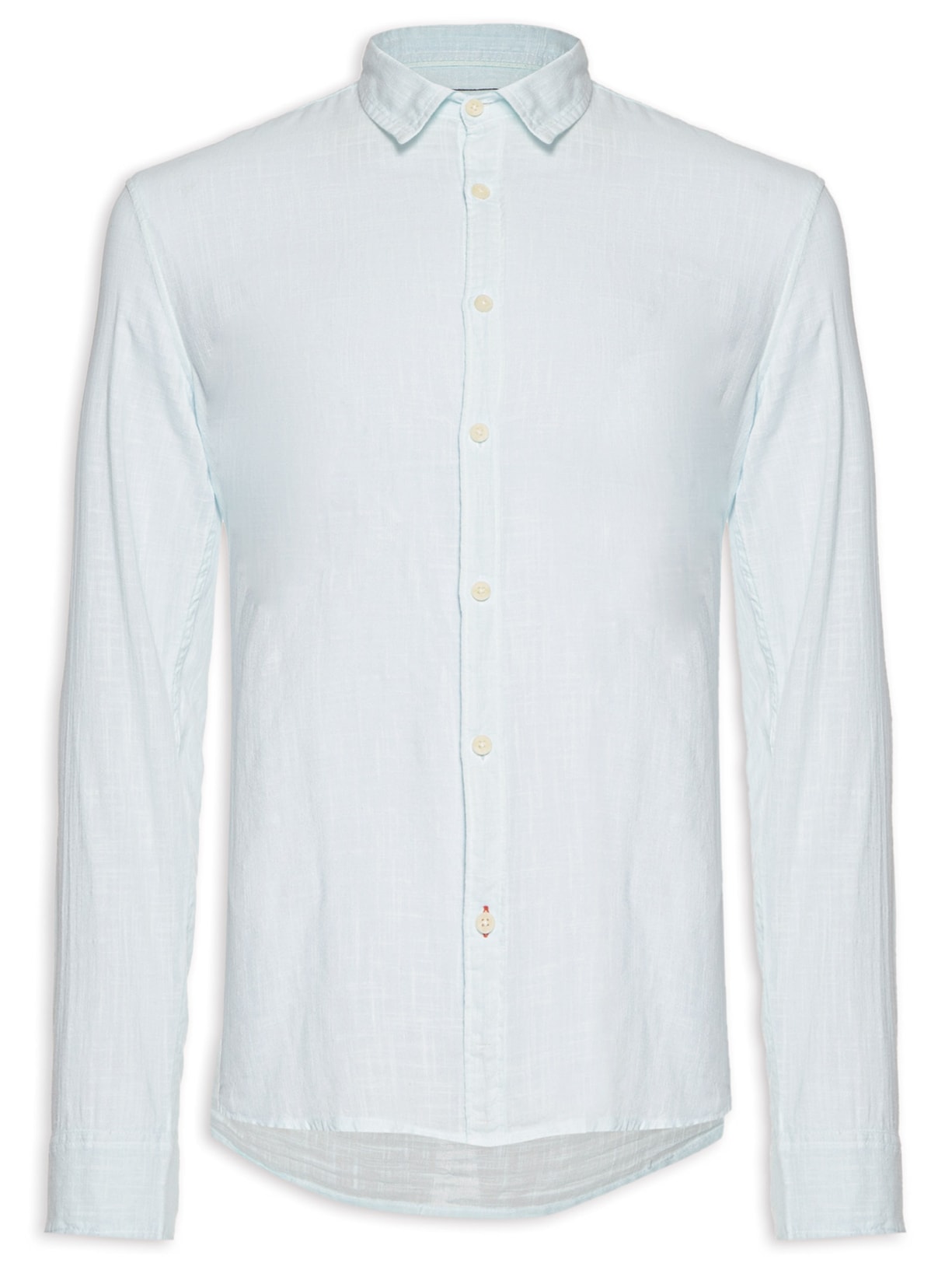 Camisa Masculina Algodão Tinturada Manga Longa - Azul