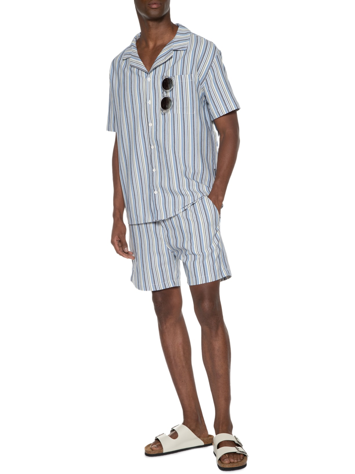 Camisa Masculina Arpoador Listras Azul Be.each