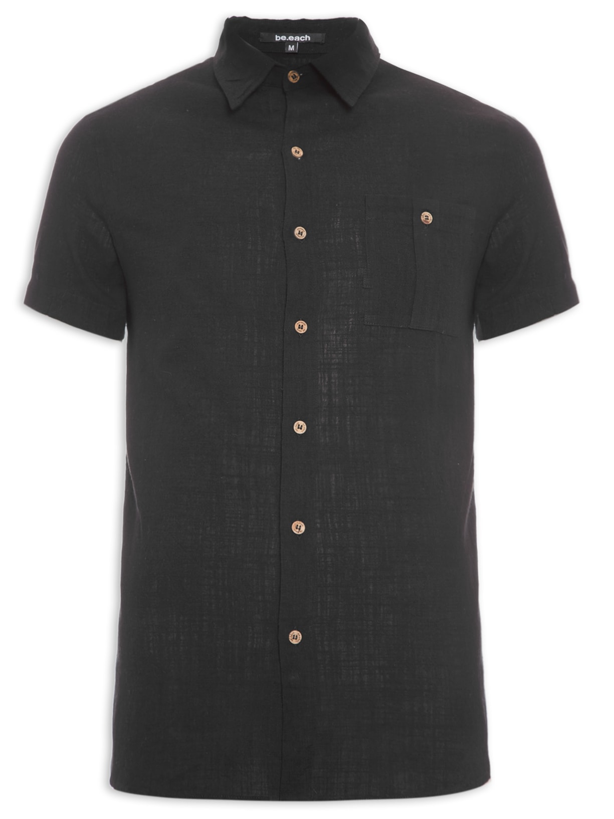 Camisa Masculina Atalia Manga Curta - Preto