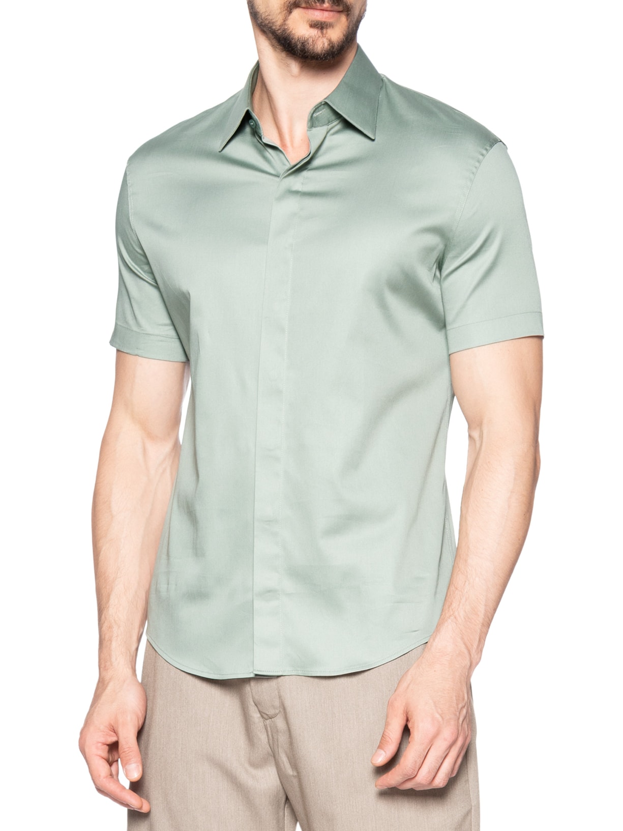 Camisa Masculina Austin Vista Coberta Algodão Pima Verde Ricardo Almeida
