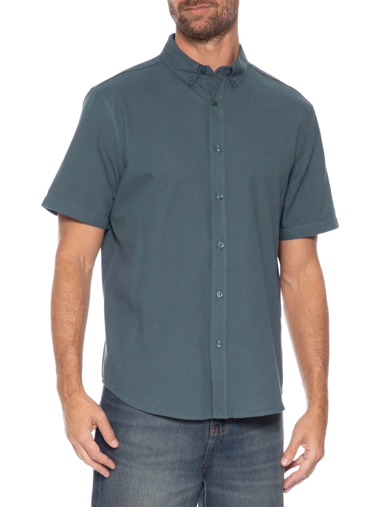 Camisa Masculina Authentic Button Down Verde Levi's