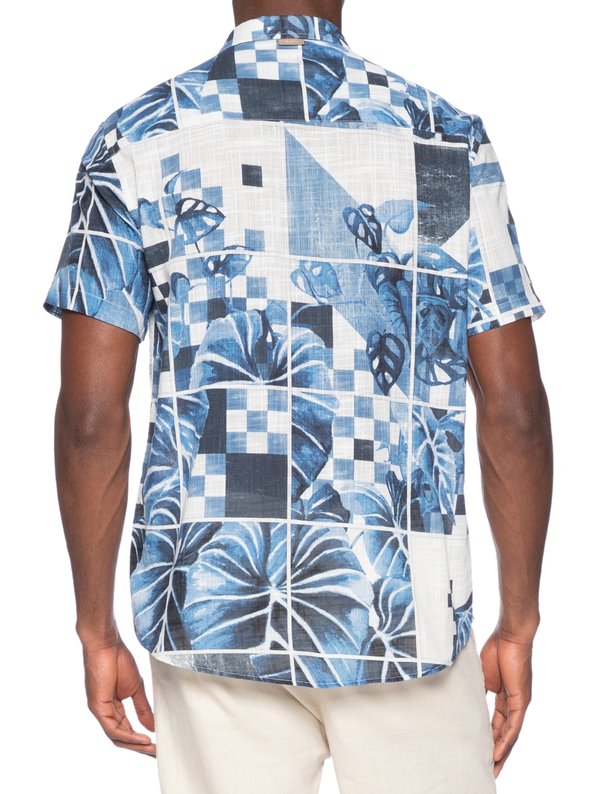 Camisa Masculina Azulejo Azul Foxton