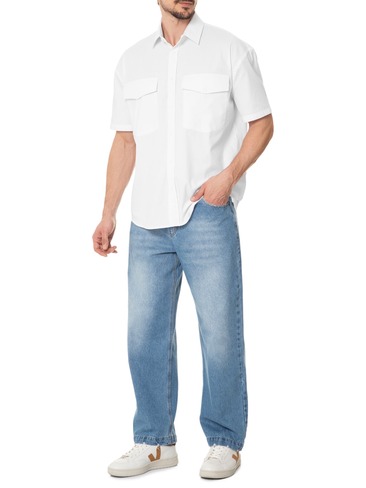 Camisa Masculina Barcelona Branco Forum