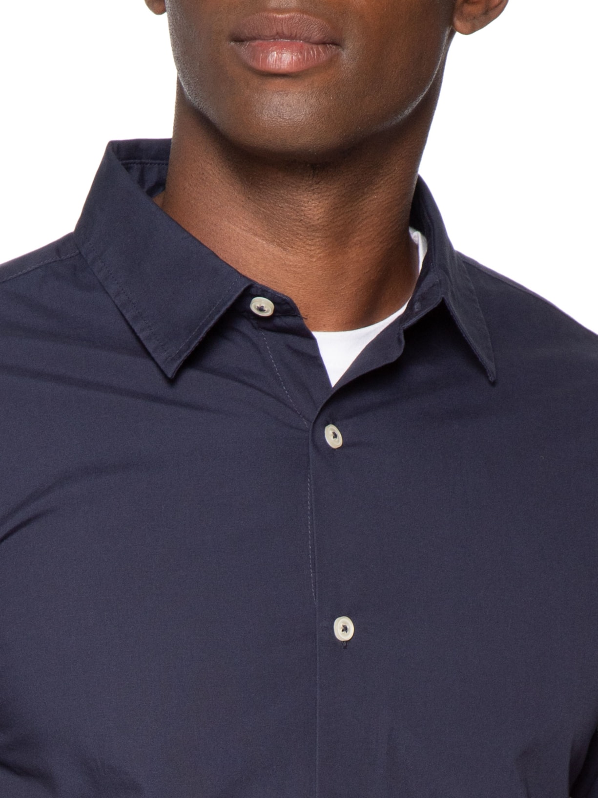 Camisa Masculina Básica Regular Fit Lisa Azul Hering