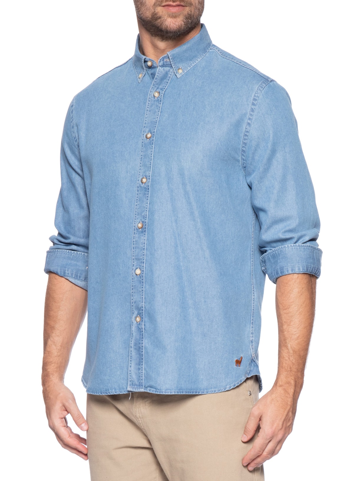 Camisa Masculina Bd Jeans Azul Zapalla