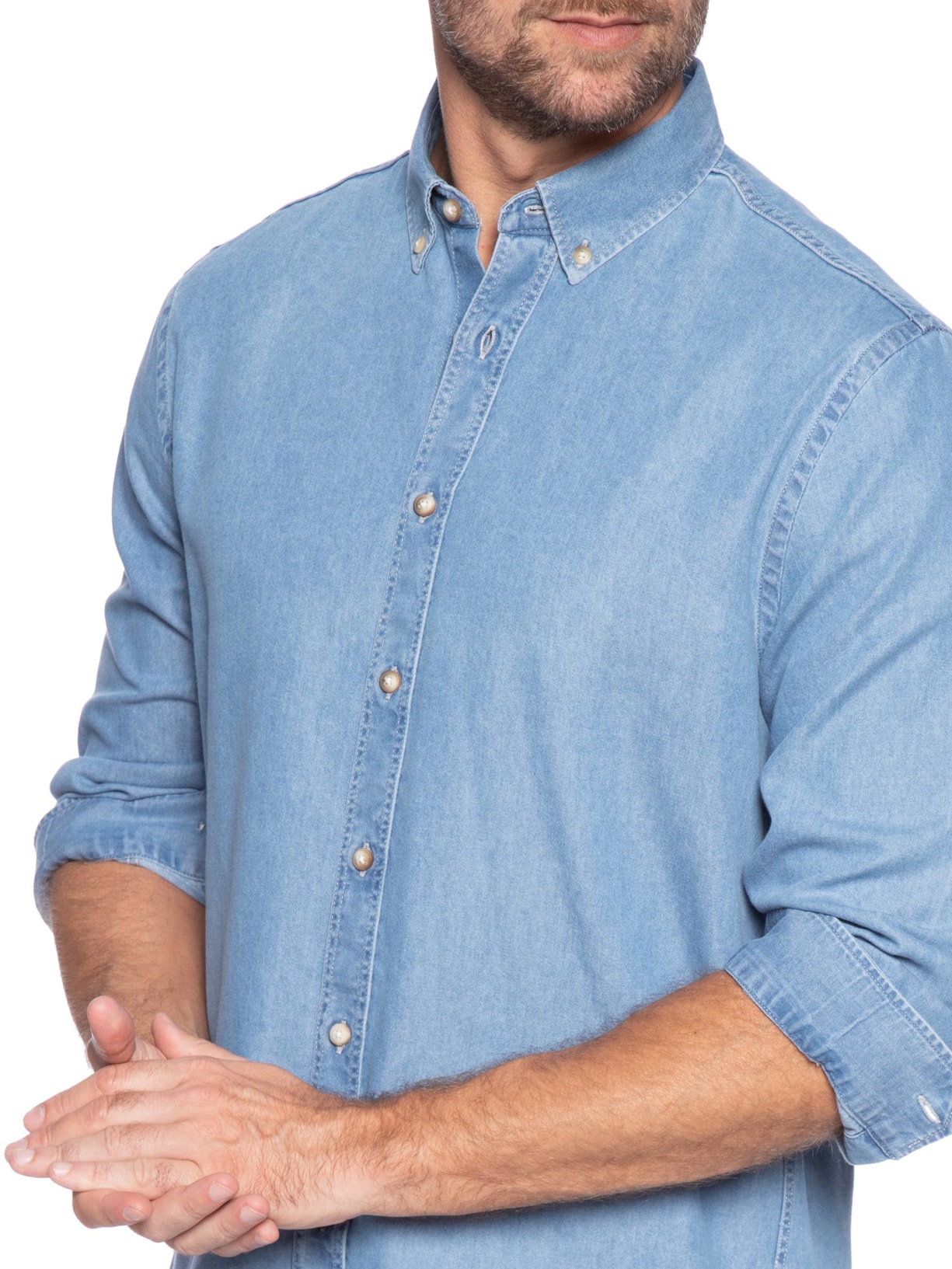 Camisa Masculina Bd Jeans Azul Zapalla