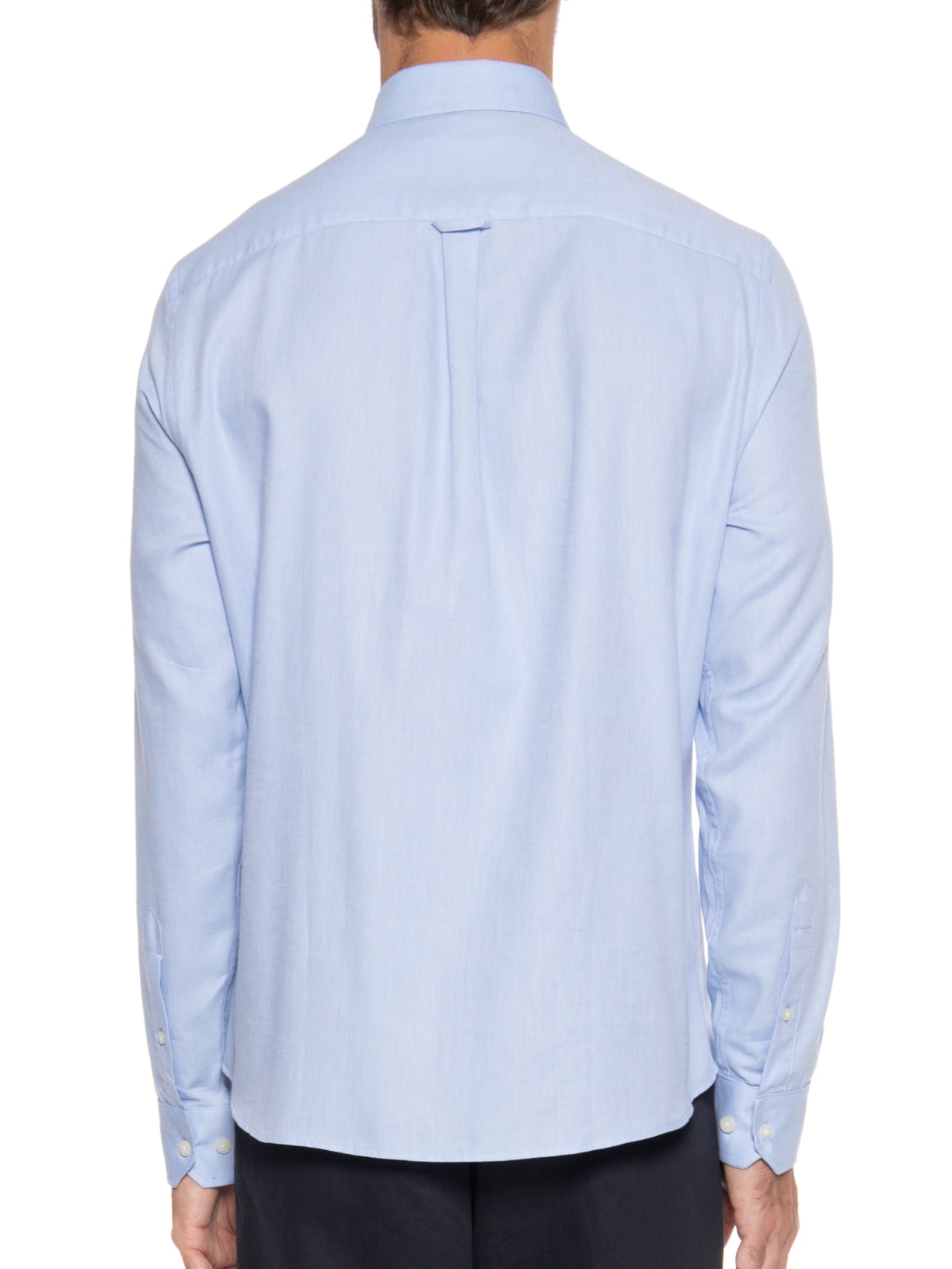 Camisa Masculina Bd Oxford Bolso Azul Zapalla