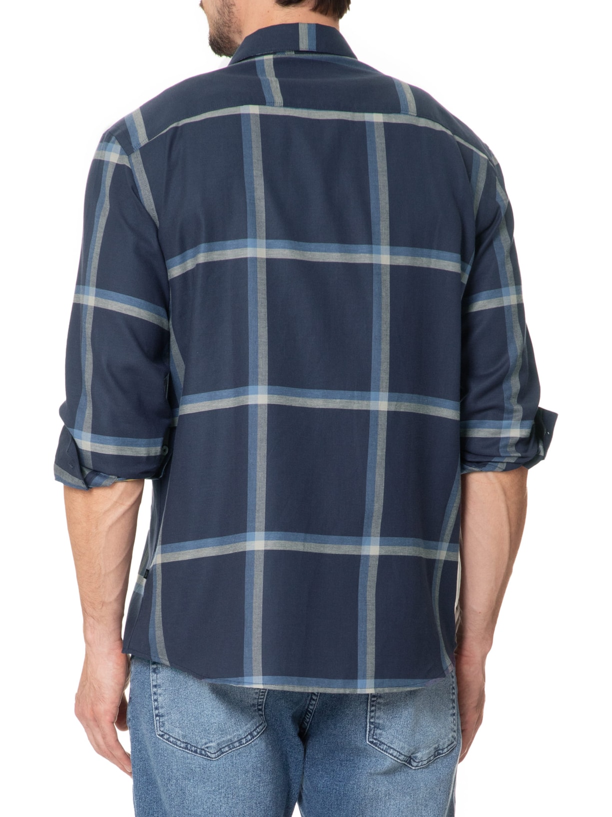 Camisa Masculina Big Squared Nav Azul John John