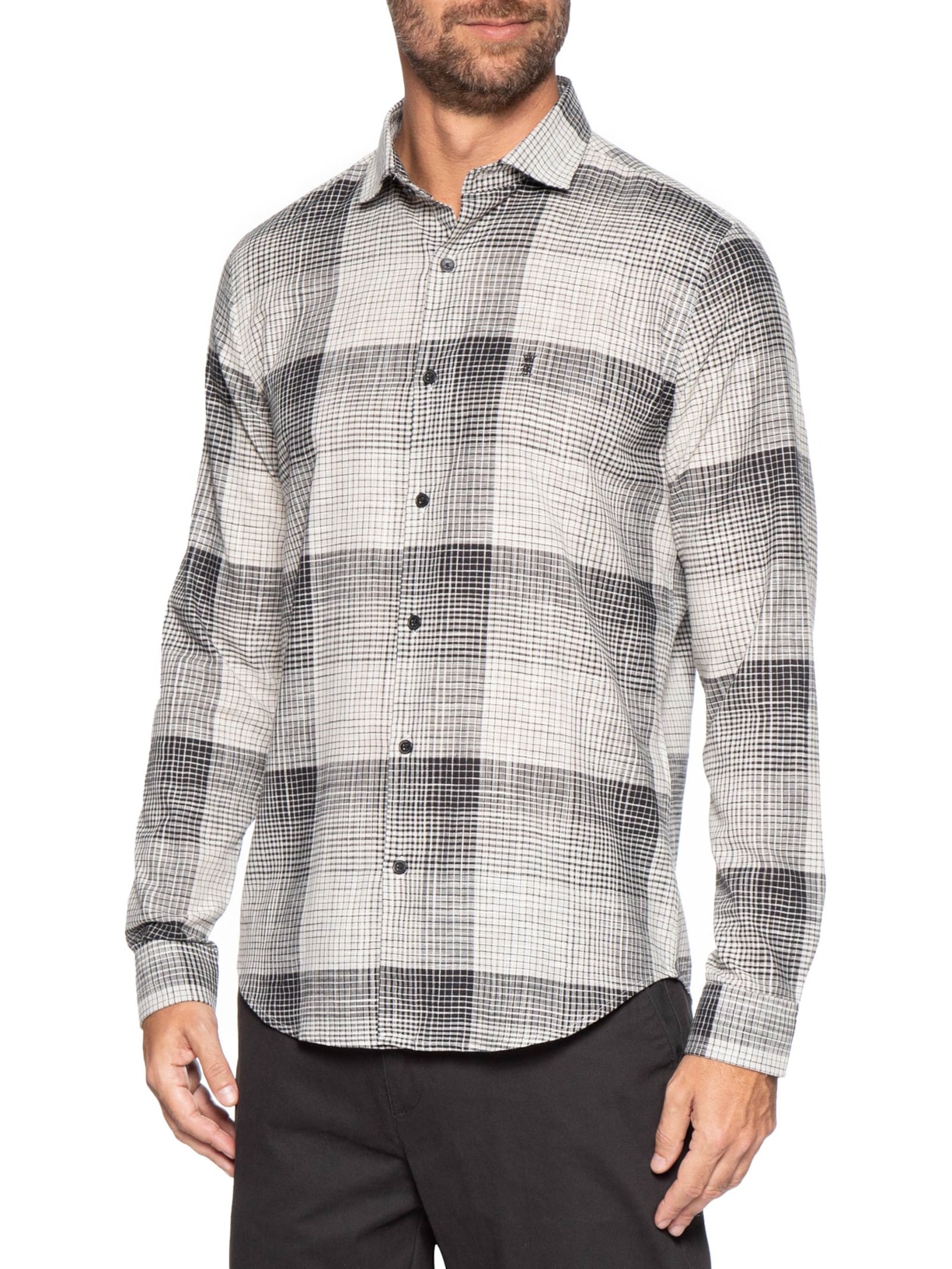 Camisa Masculina Big Xadrez Preto Sergio K