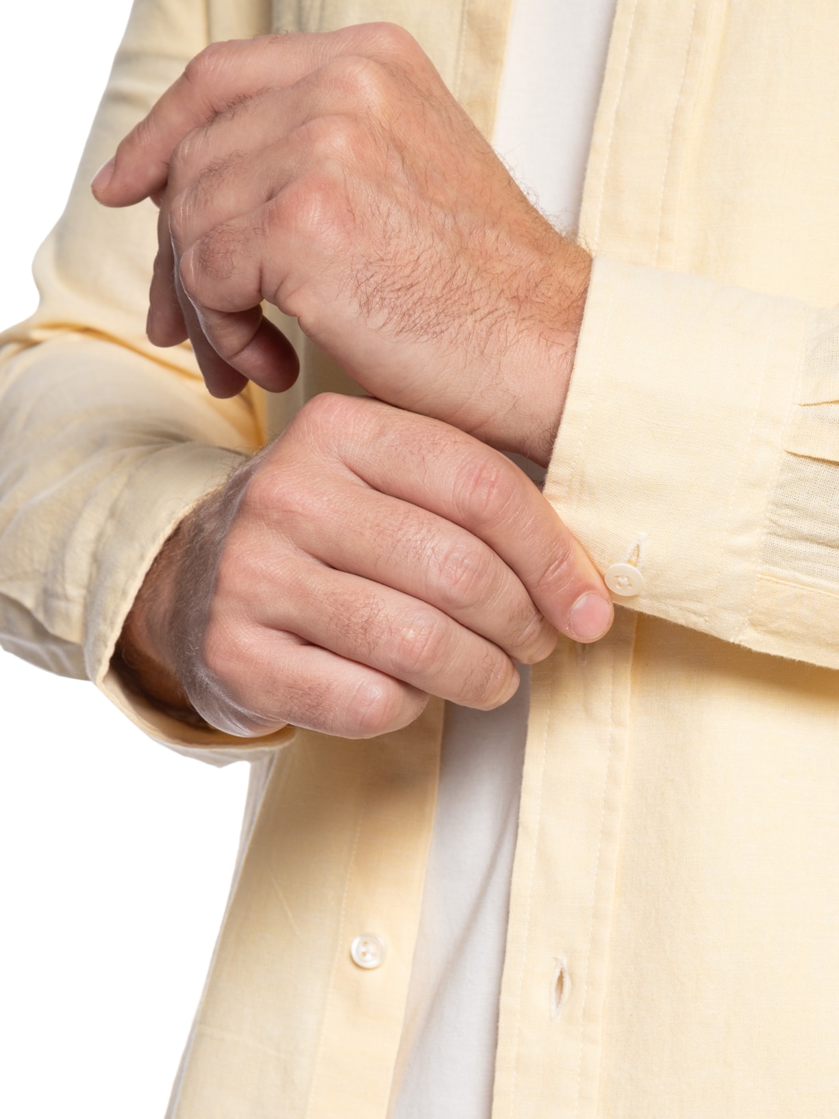 Camisa Masculina Blend Linen Amarelo Pineapple