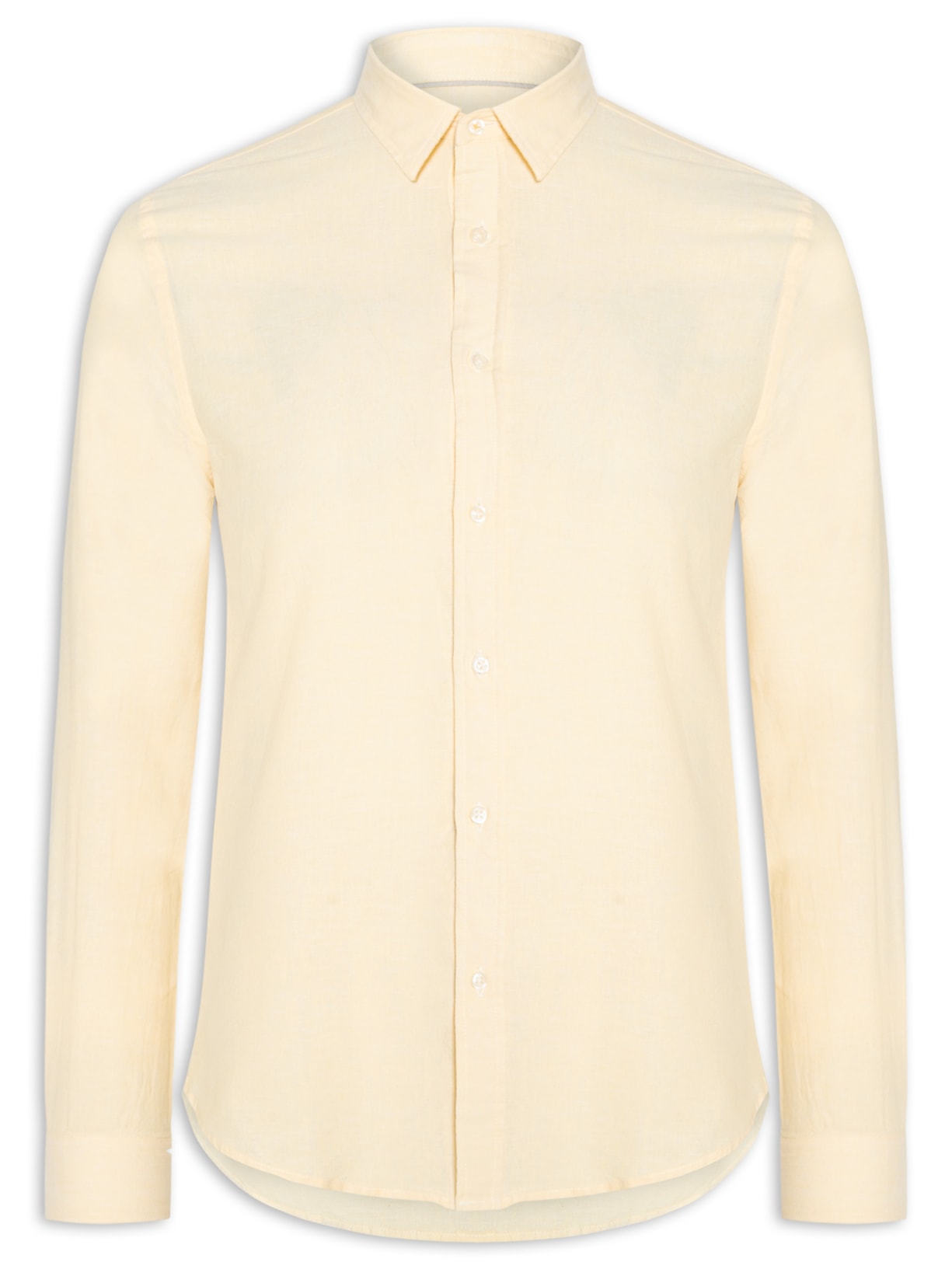 Camisa Masculina Blend Linen Amarelo Pineapple