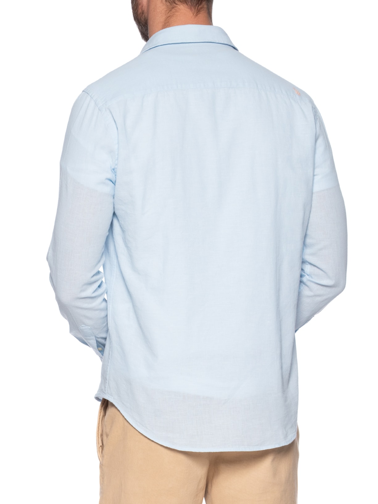 Camisa Masculina Blend Linen Azul Pineapple