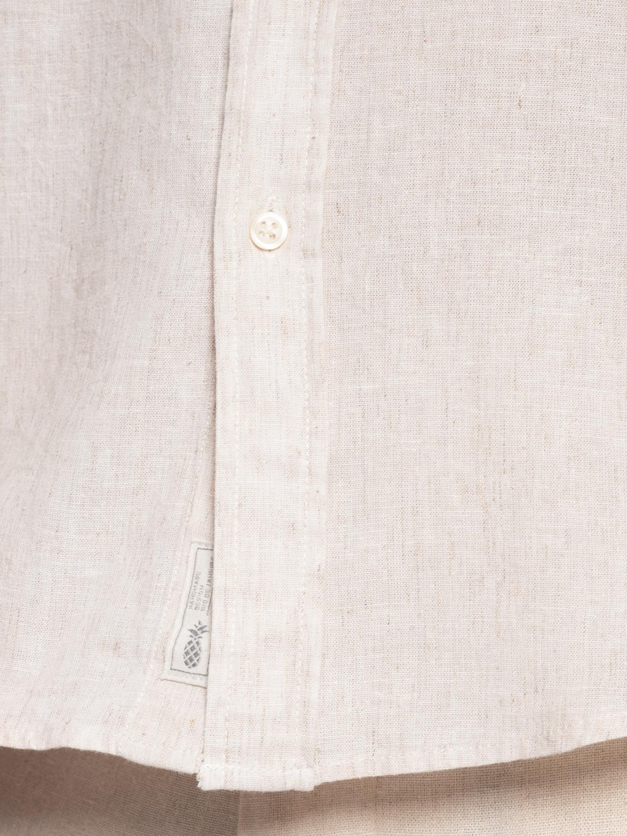 Camisa Masculina Blend Linen Bege Pineapple