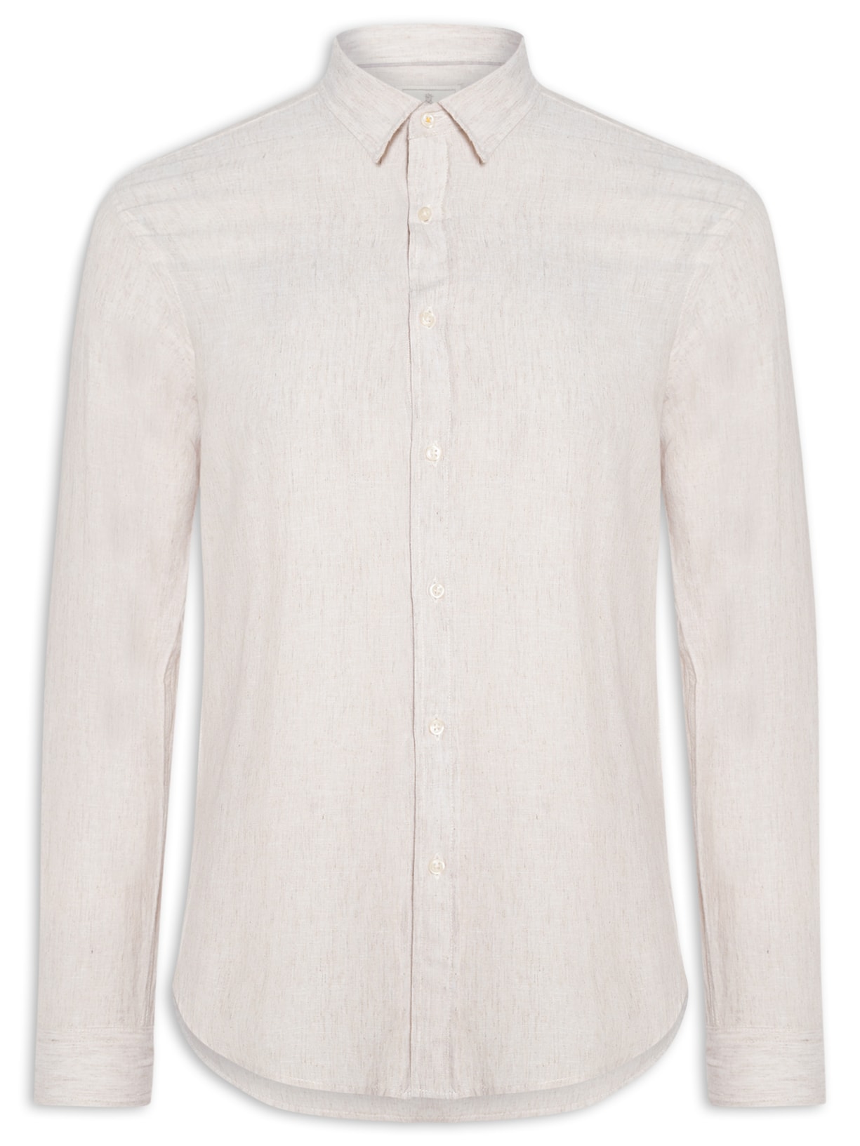 Camisa Masculina Blend Linen Bege Pineapple