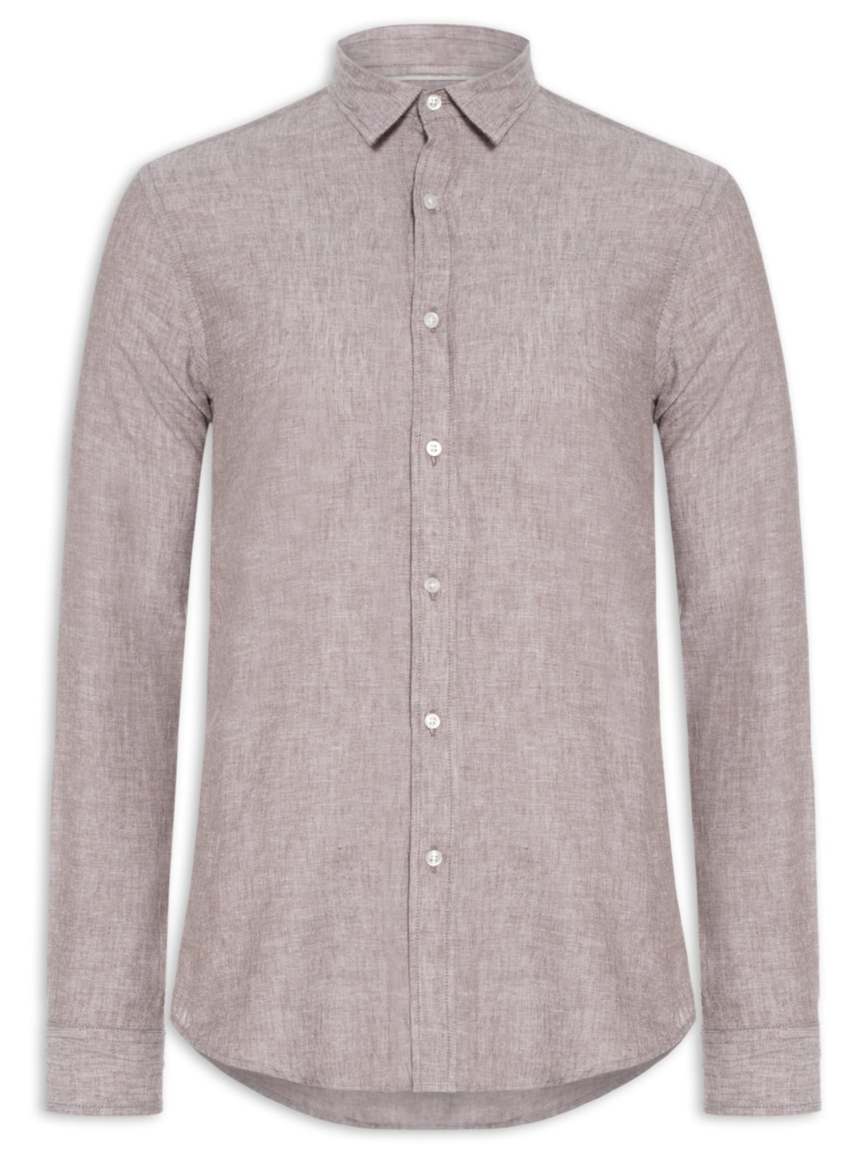 Camisa Masculina Blend Linen - Bege