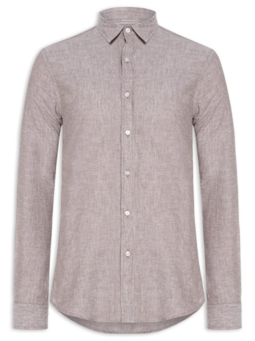 Camisa Masculina Blend Linen - Bege
