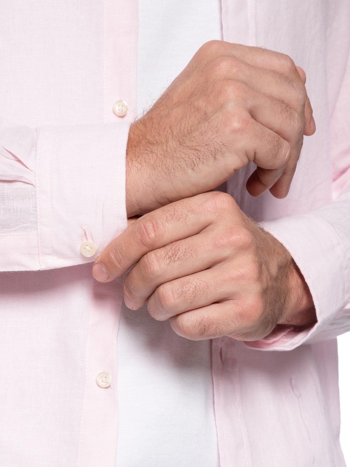 Camisa Masculina Blend Linen Rosa Pineapple