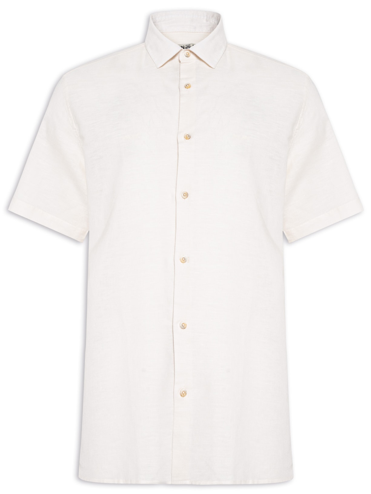 Camisa Masculina Blended Off Manga Curta - Bege