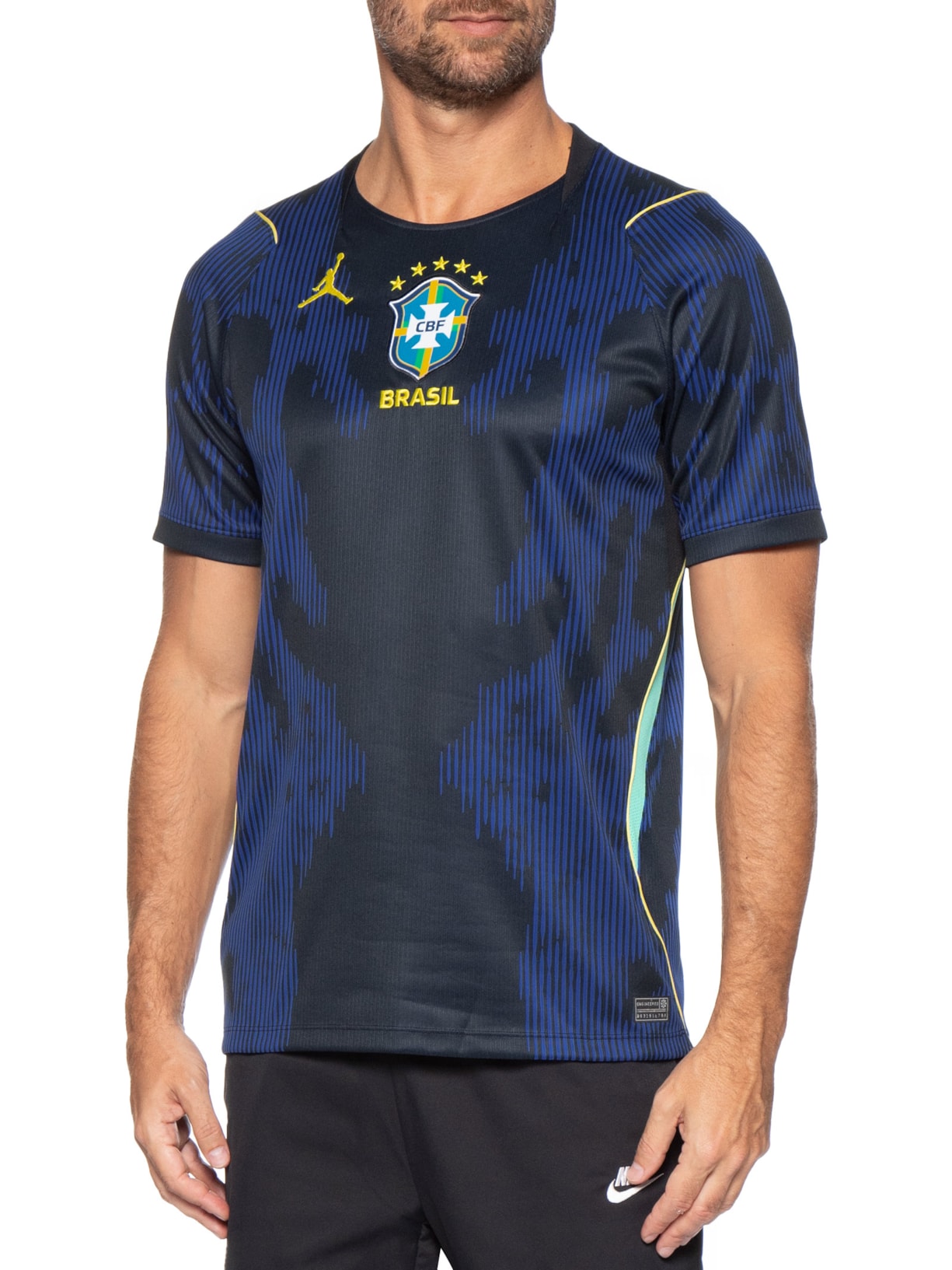 Camisa Masculina Brasil Jordan II Torcedor Pro Azul Nike