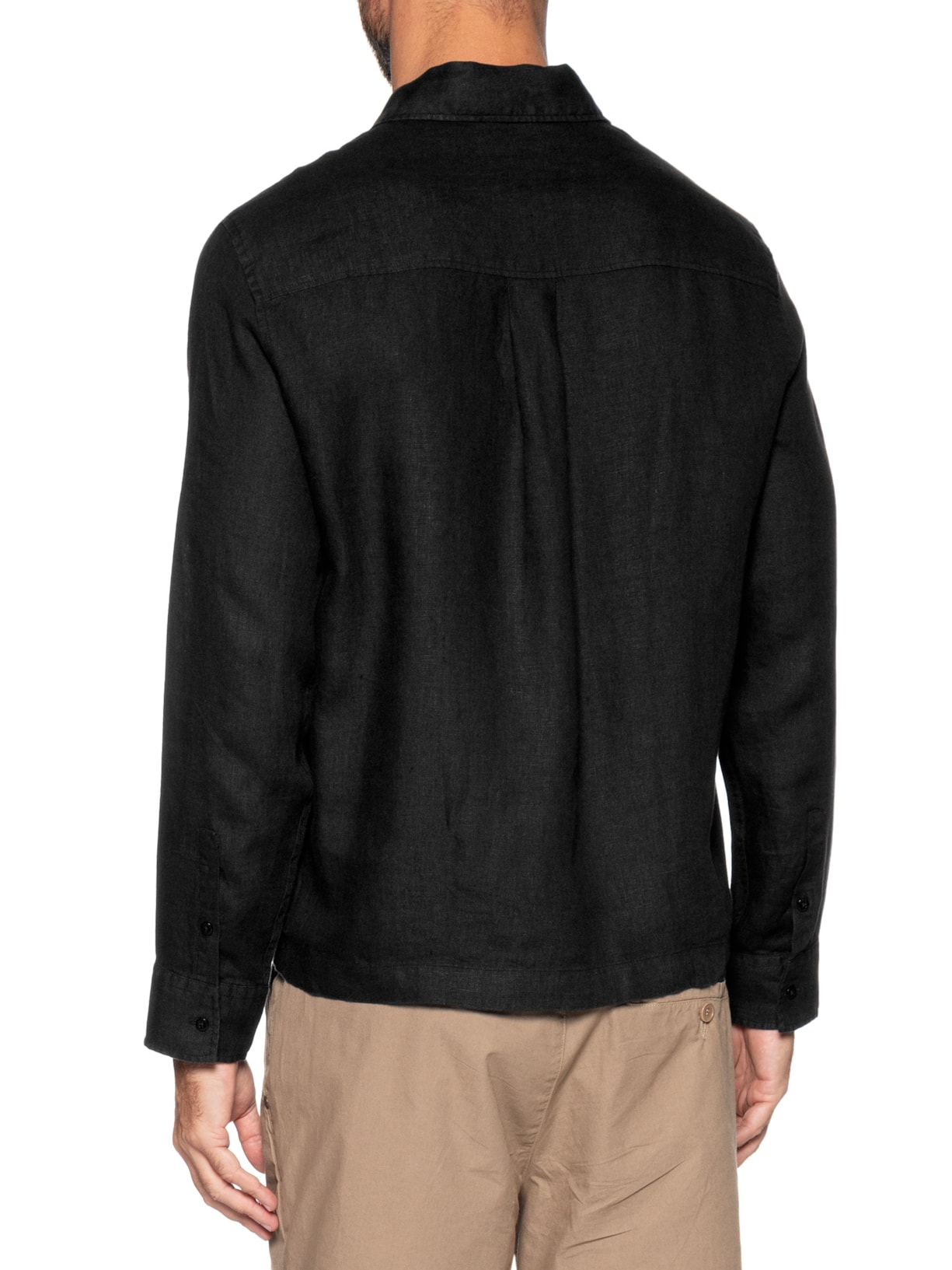 Camisa Masculina Brief Linen Confort ML – Preto Osklen