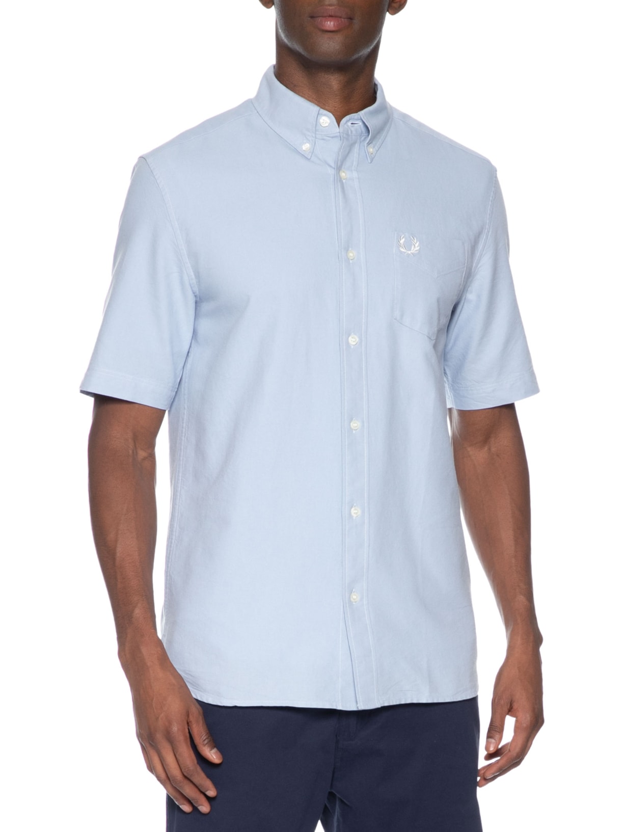 Camisa Masculina Button Down Regular Fit Azul Fred Perry