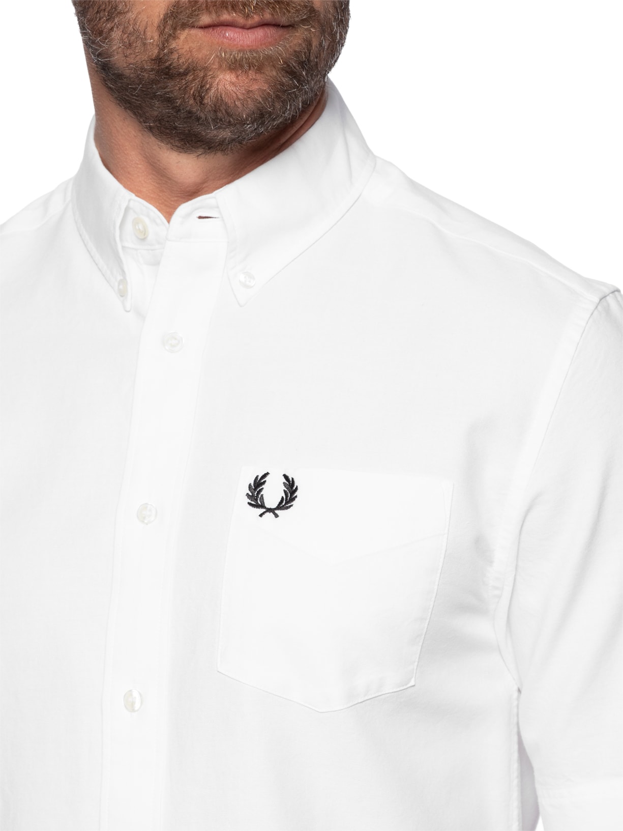 Camisa Masculina Button Down Regular Fit Branco Fred Perry
