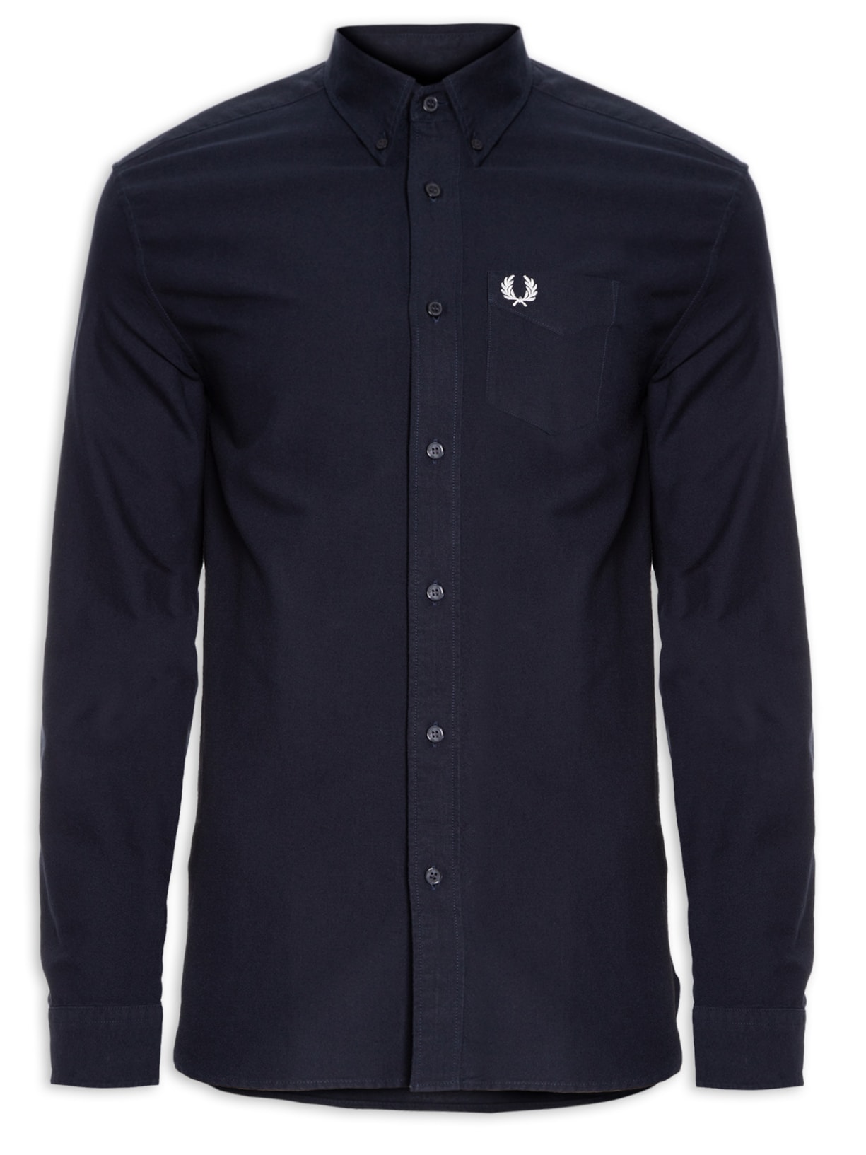 Camisa Masculina Button Down Regular Fit Em Oxford  Azul Fred Perry