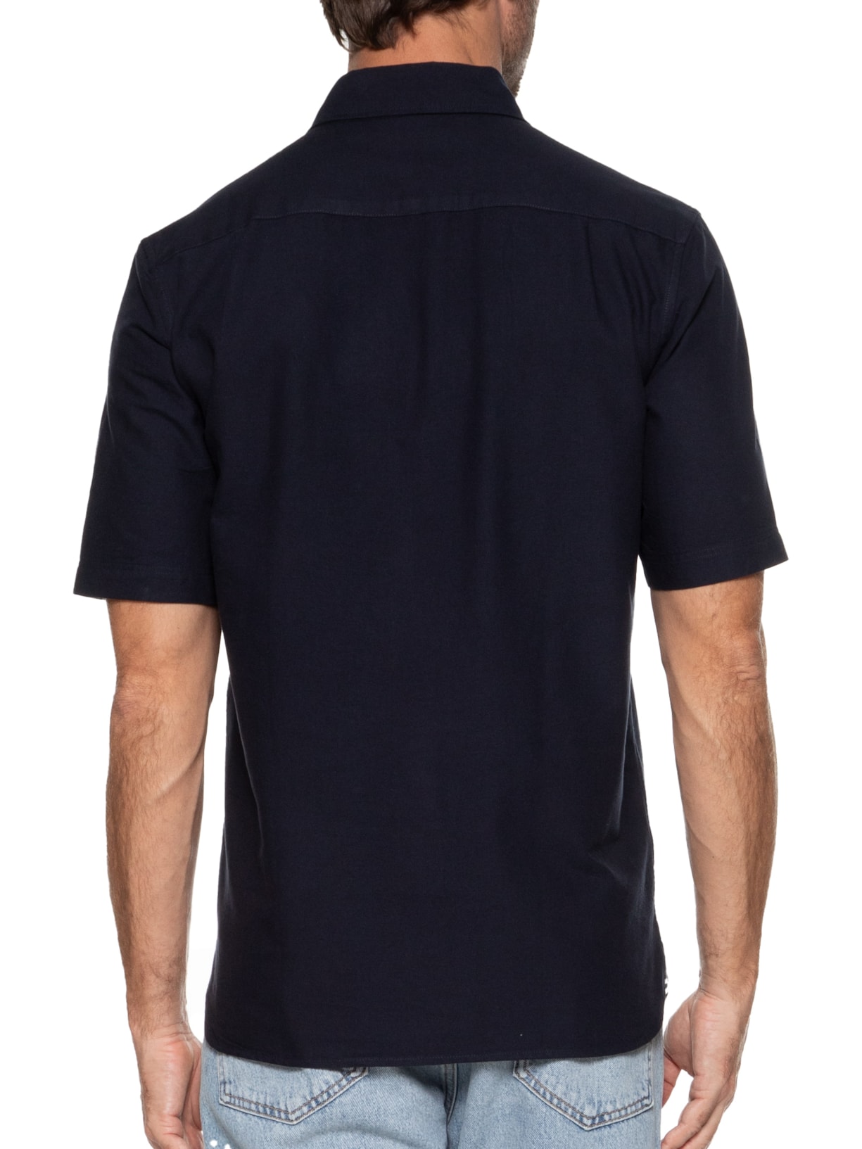 Camisa Masculina Button Down Regular Fit Em Oxford Azul Fred Perry