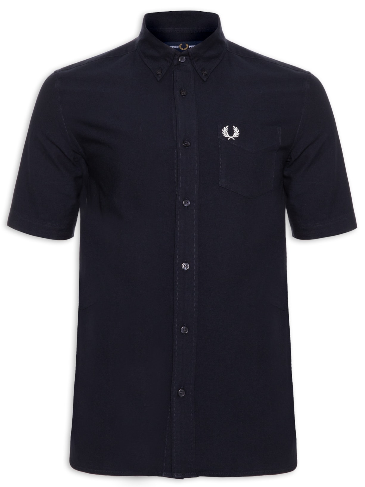 Camisa Masculina Button Down Regular Fit Em Oxford Azul Fred Perry