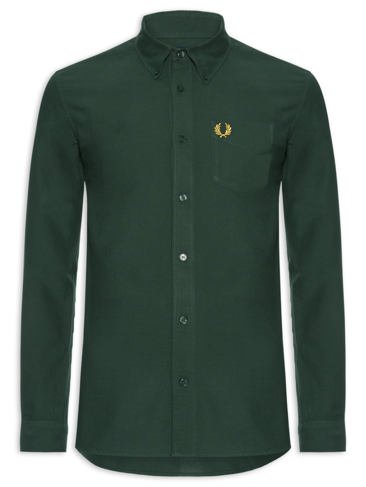 Camisa Masculina Button Down Regular Fit Em Oxford - Verde