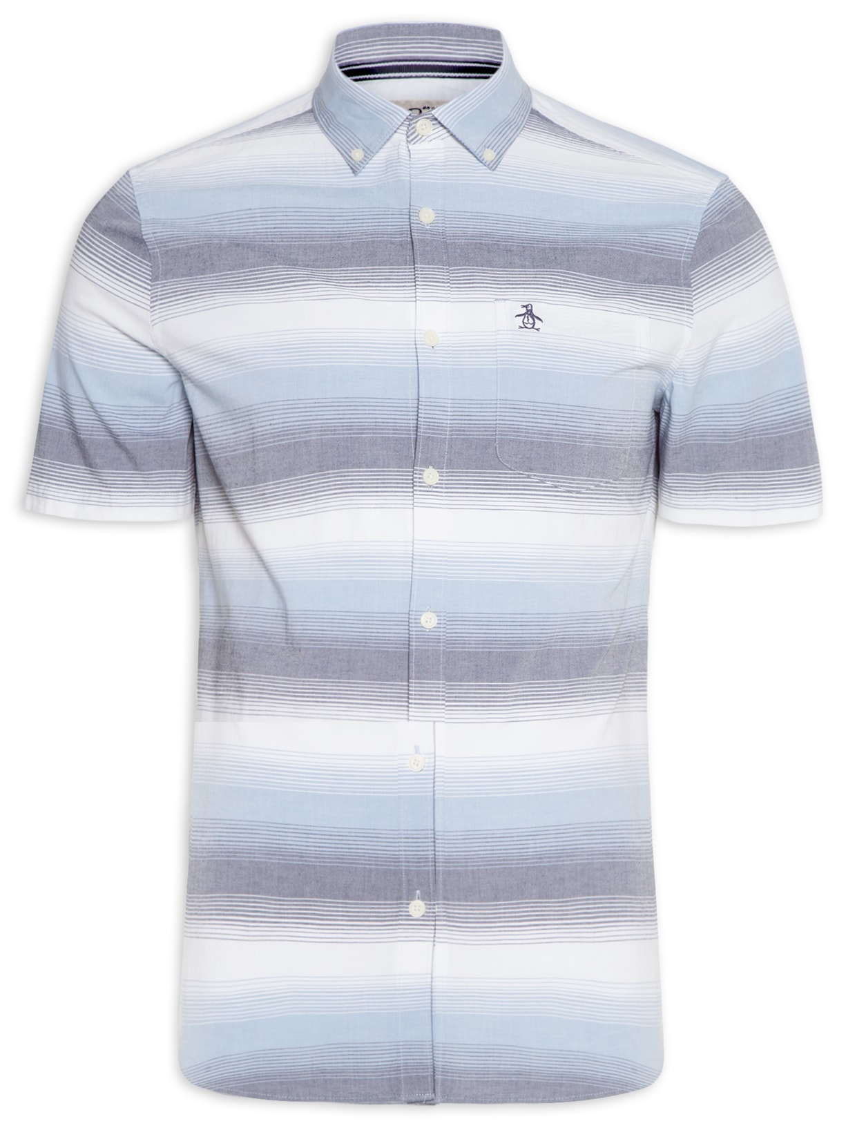 Camisa Masculina C Listrada Original - Azul