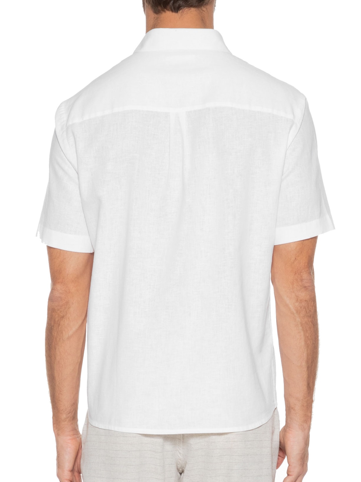 Camisa Masculina Cambraia Uni Manga Curta Branco Richards