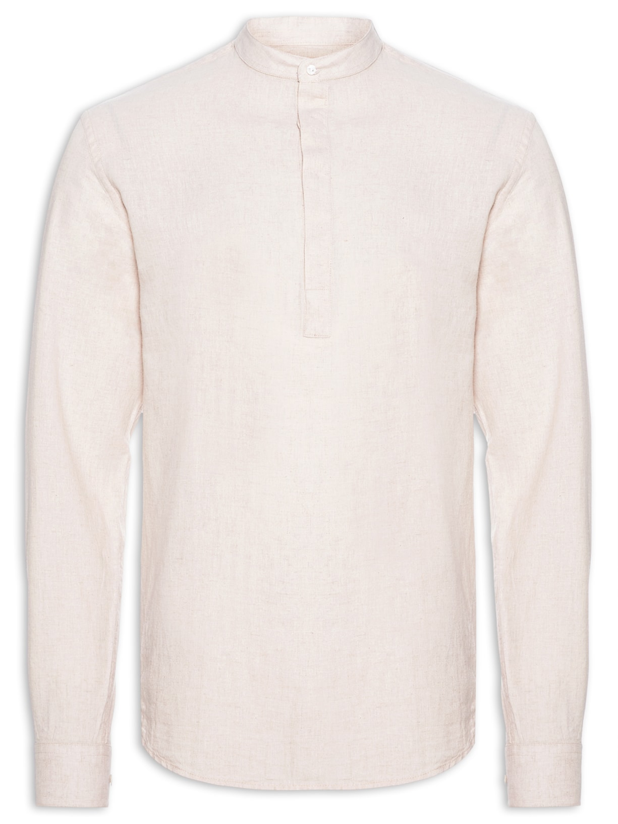 Camisa Masculina Cambraia Uni Ml - Bege