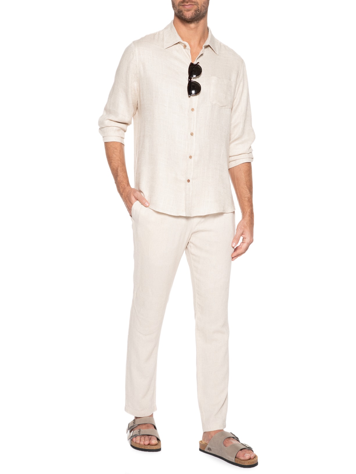 Camisa Masculina Campeche Bege Be.each