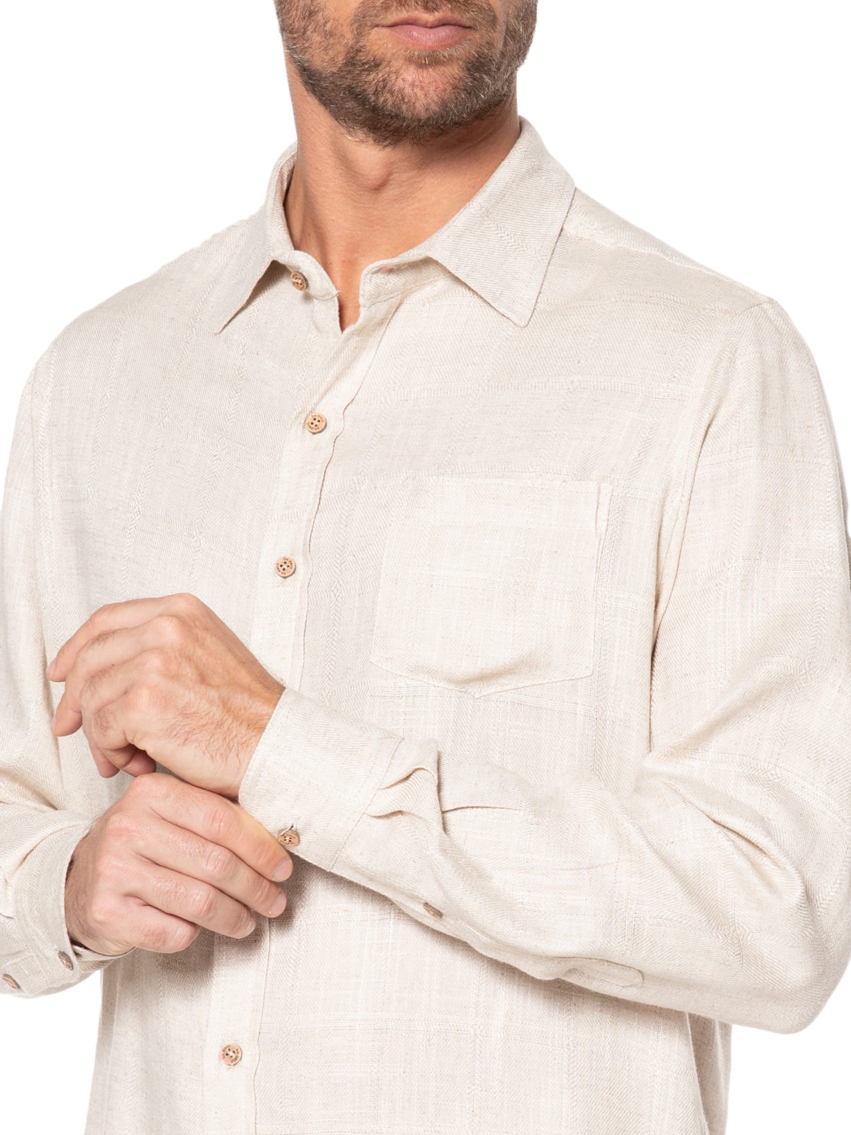 Camisa Masculina Campeche Bege Be.each