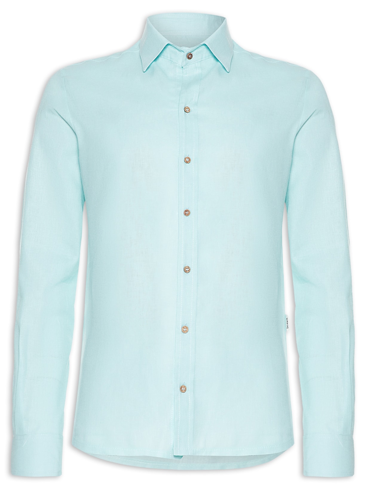 Camisa Masculina Campeche Cambraia Linen Azul Sereno - Azul