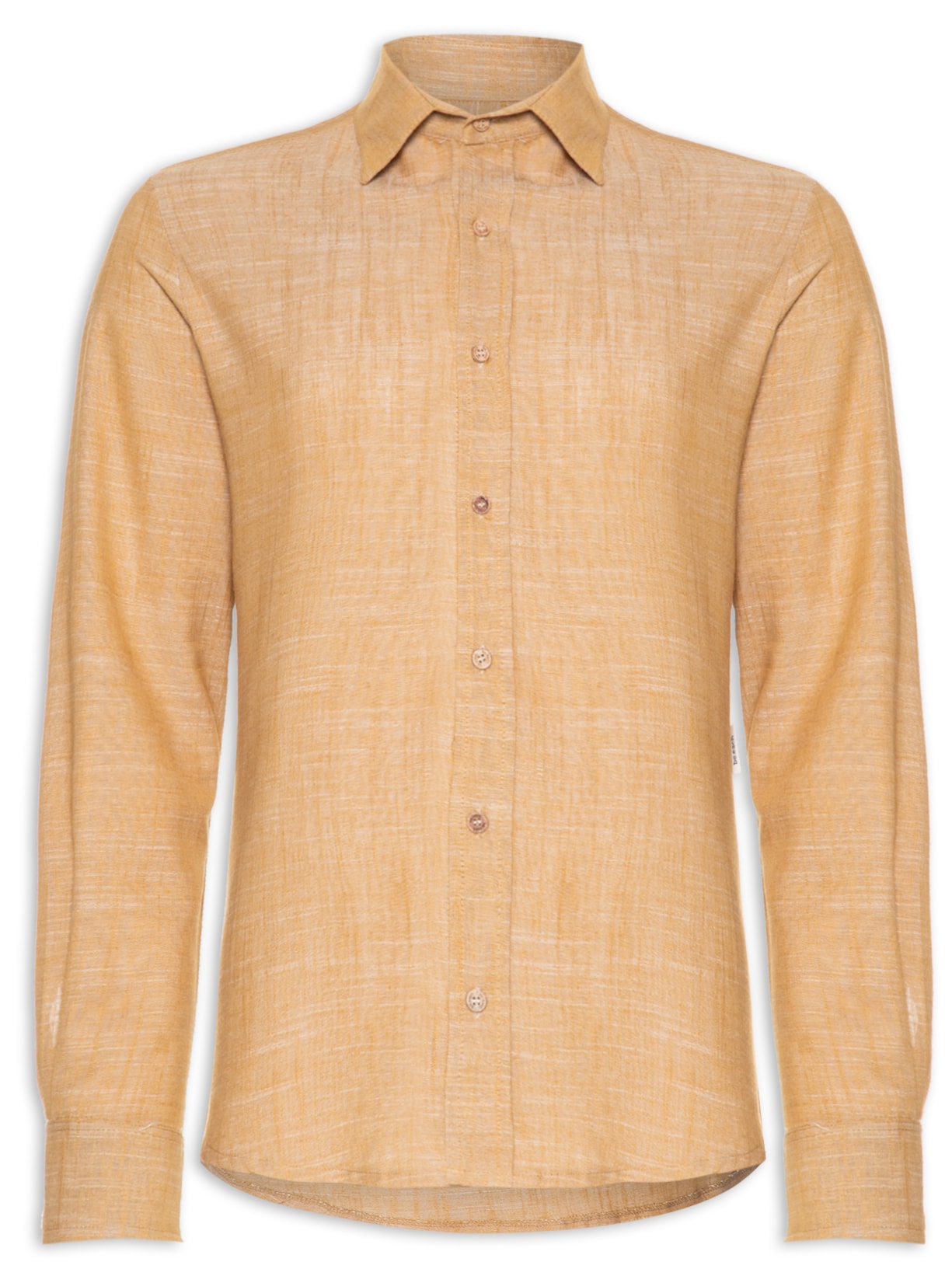 Camisa Masculina Campeche Linen Dominica Curcuma - Bege