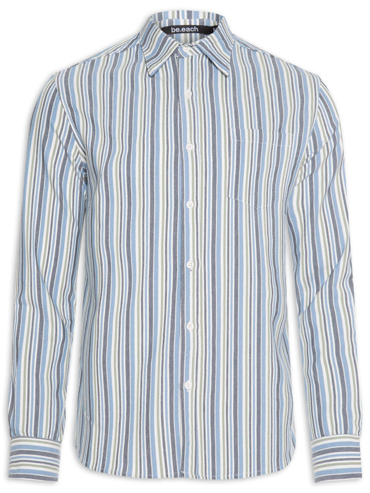 Camisa Masculina Campeche Listrada - Azul