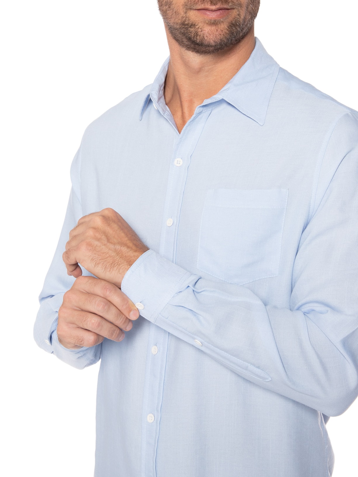 Camisa Masculina Campeche Visco Sereno Azul Be.each