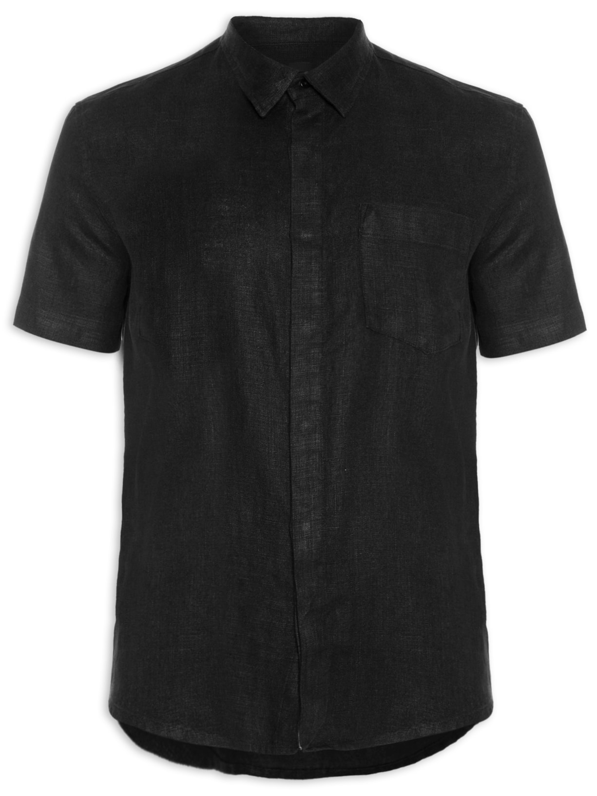 Camisa Masculina Caprice Luxe Manga Curta - Preto
