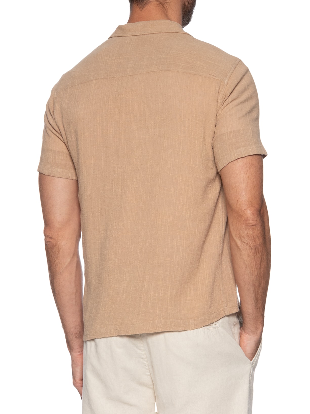 Camisa Masculina Carmel Manga Curta Bege Austral