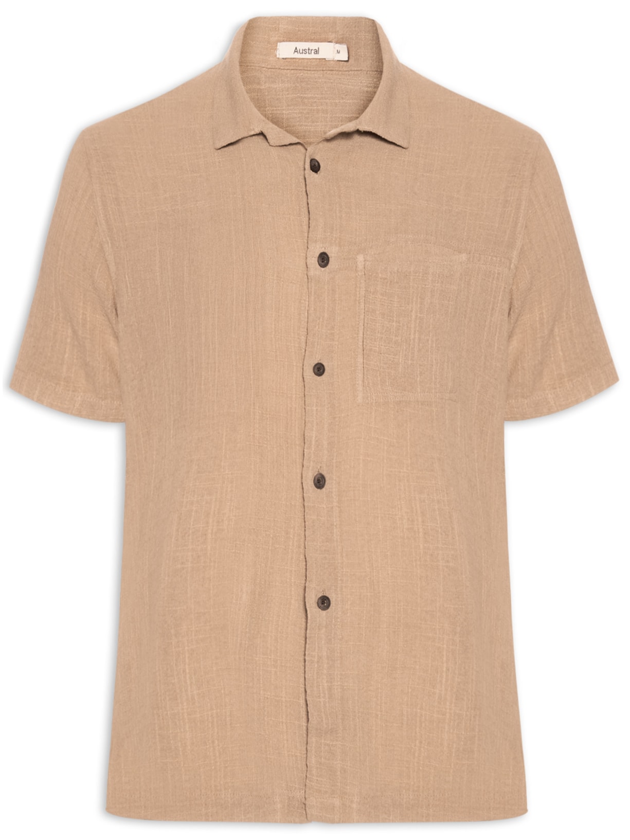 Camisa Masculina Carmel Manga Curta Bege Austral